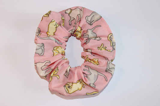 Pink Cats Hair Scrunchie