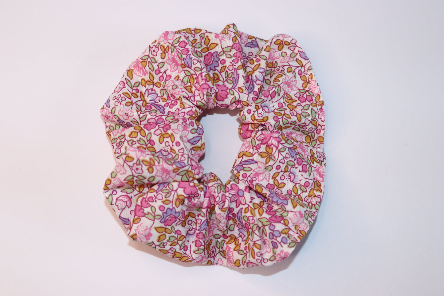 Pink Floral Hair Scrunchie