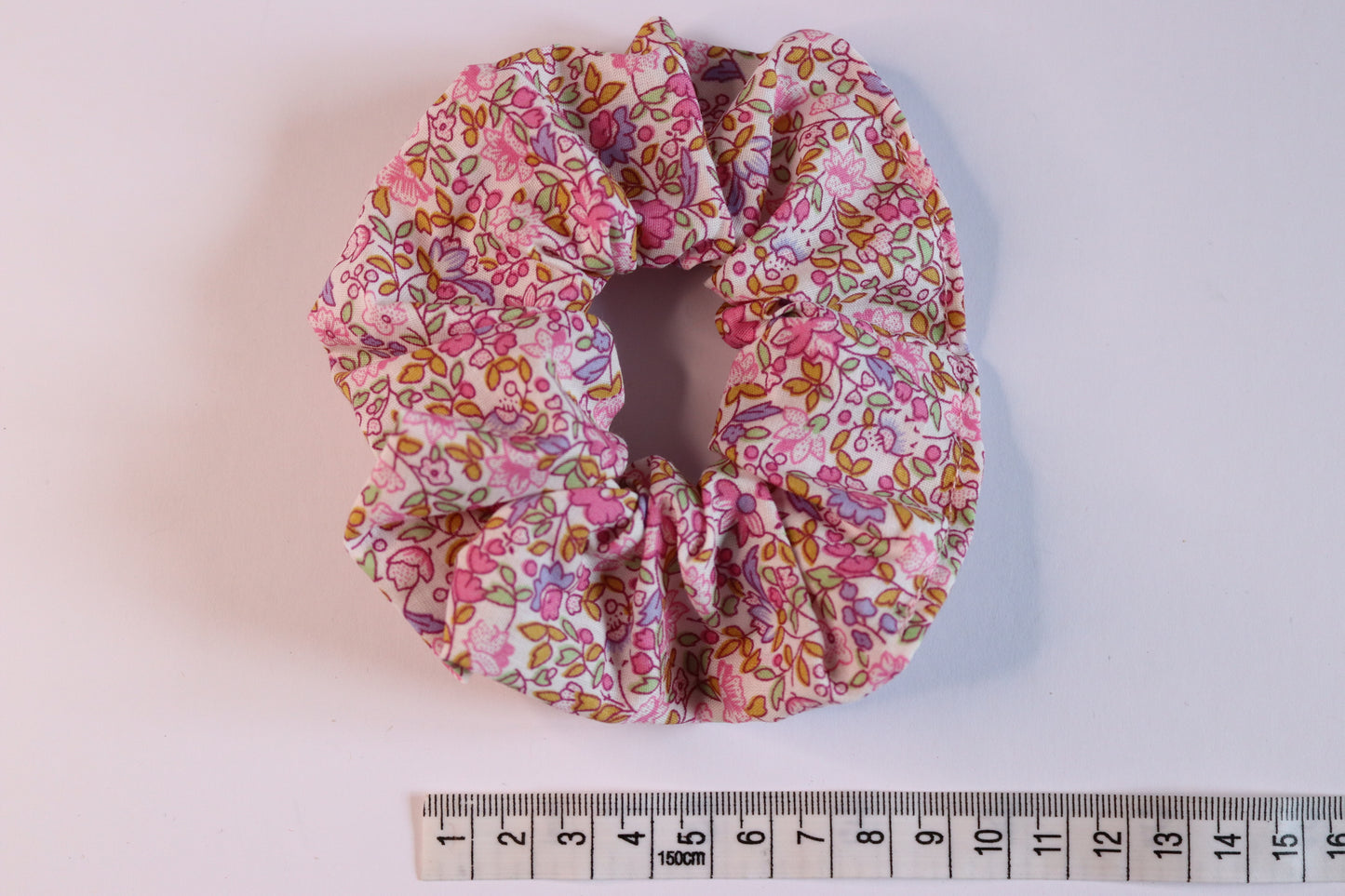 Pink Floral Hair Scrunchie