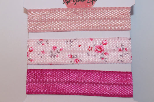 Pink Flowers Hair Ties