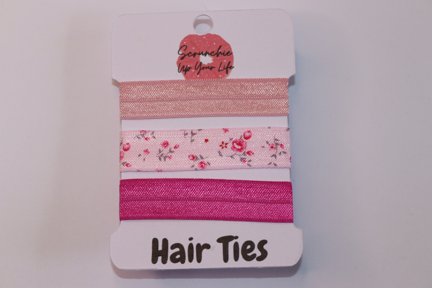 Pink Flowers Hair Ties