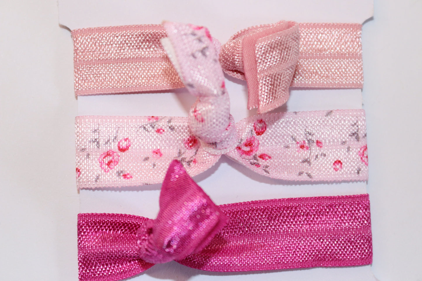 Pink Flowers Hair Ties