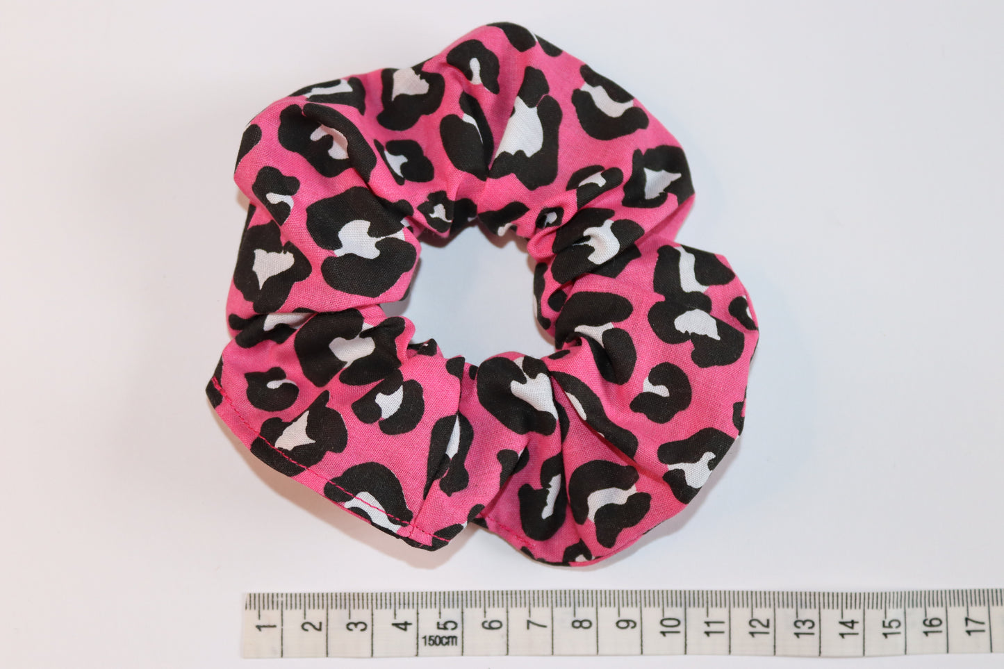 Pink Leopard Print Hair Scrunchie