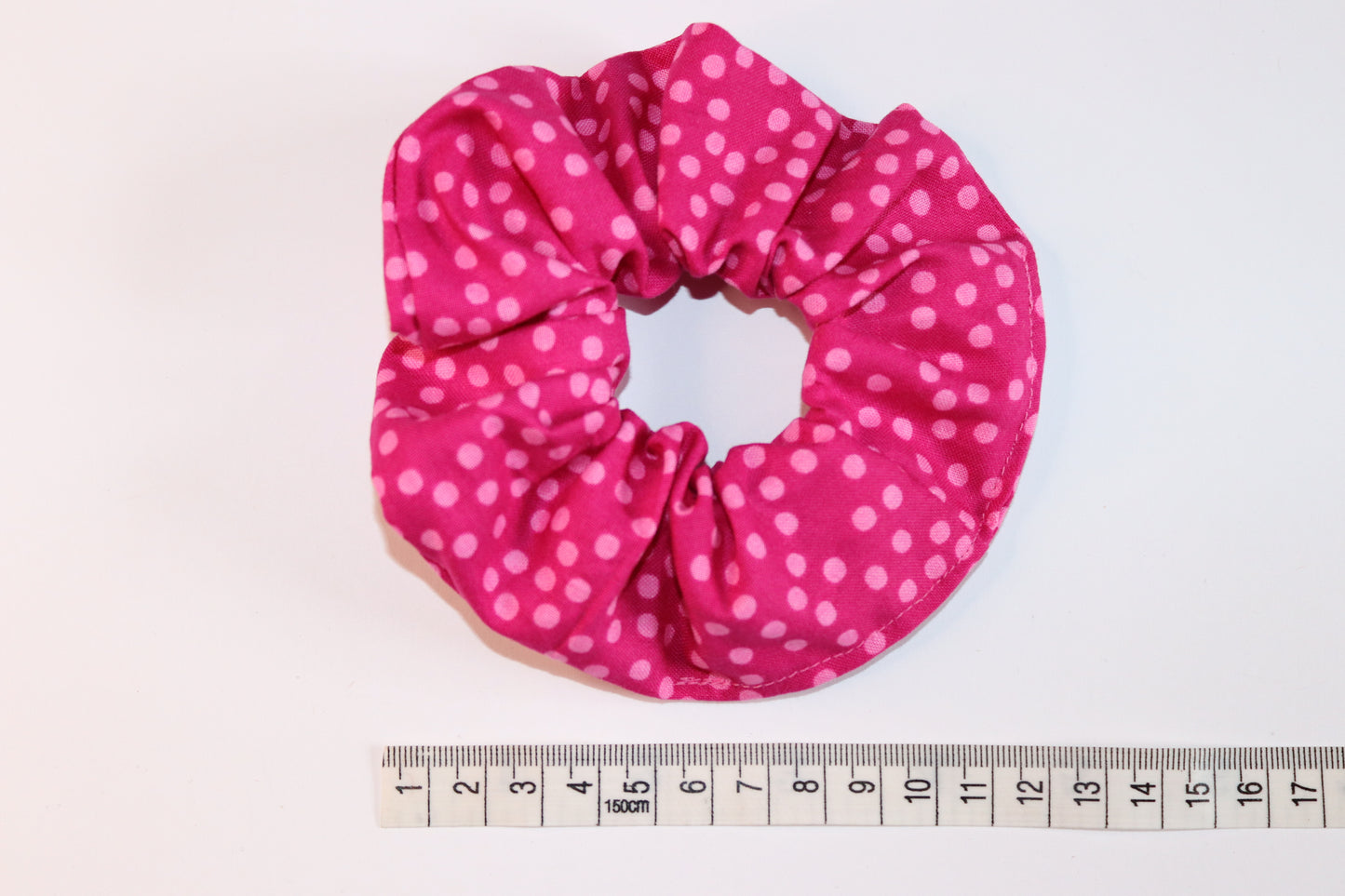 Pink Polka Dot Hair Scrunchie