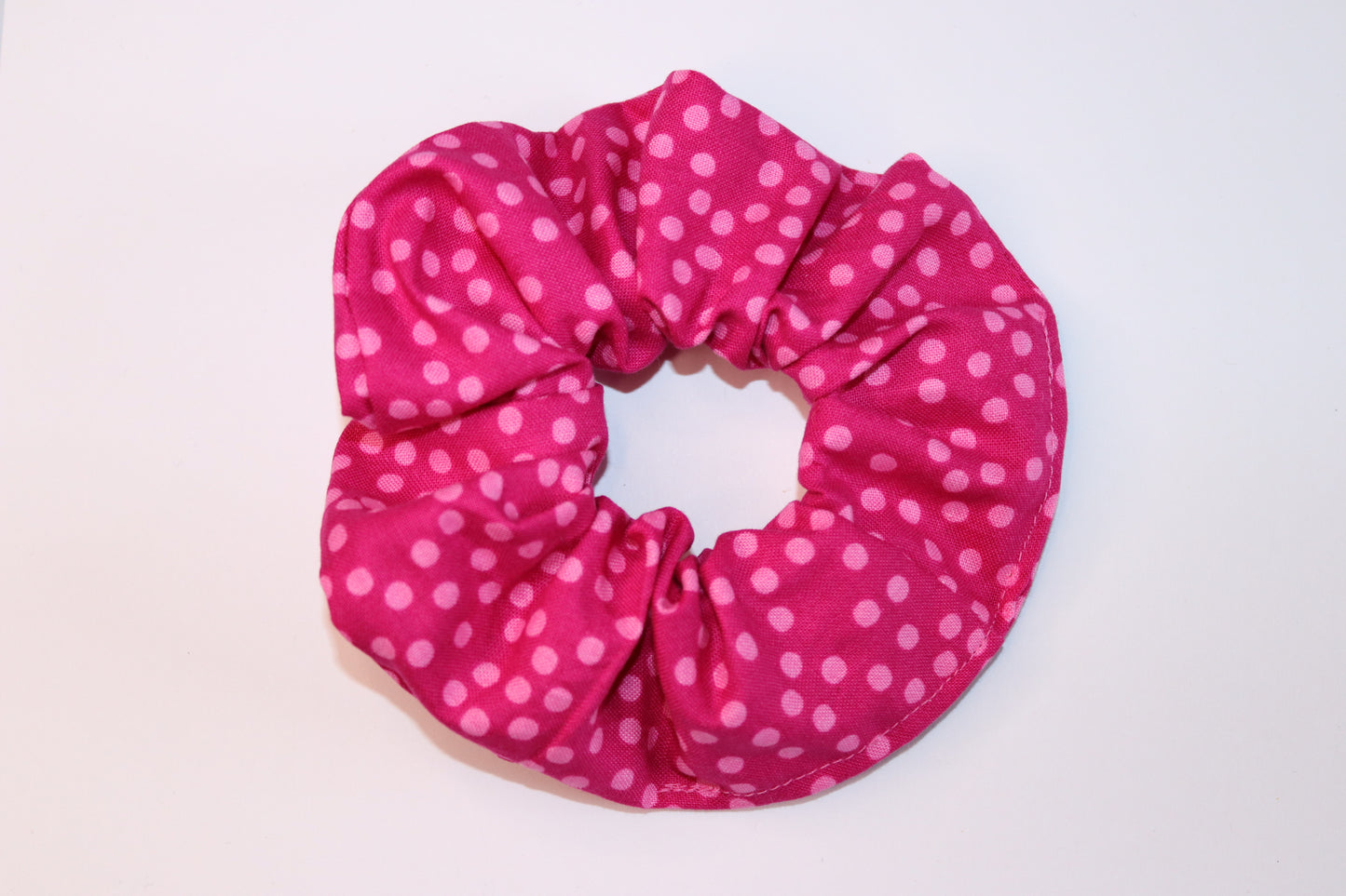 Pink Polka Dot Hair Scrunchie