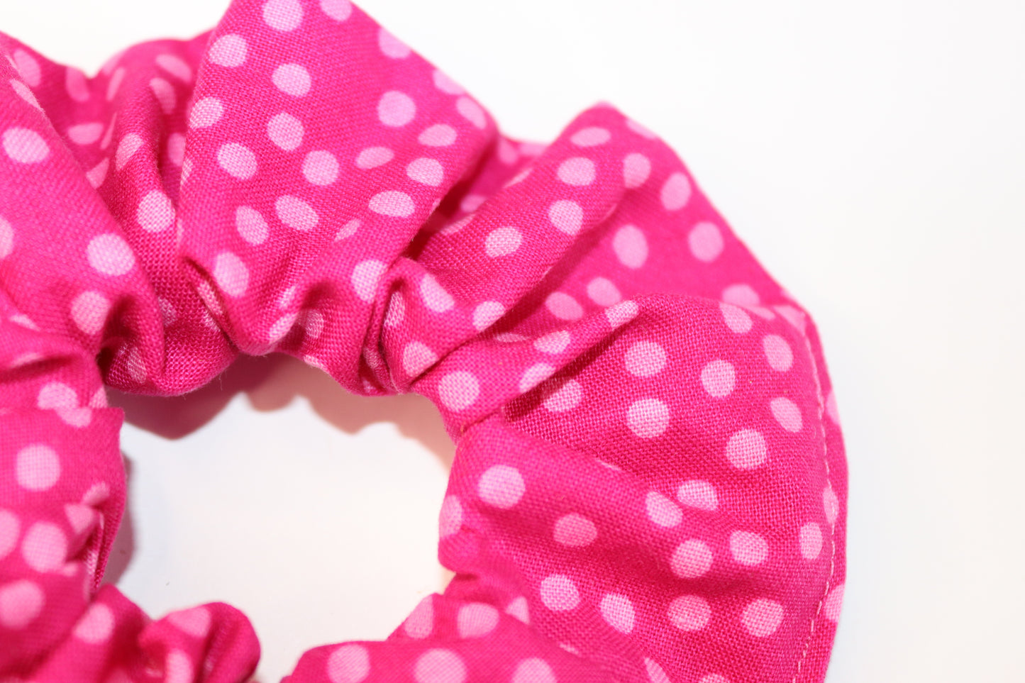 Pink Polka Dot Hair Scrunchie