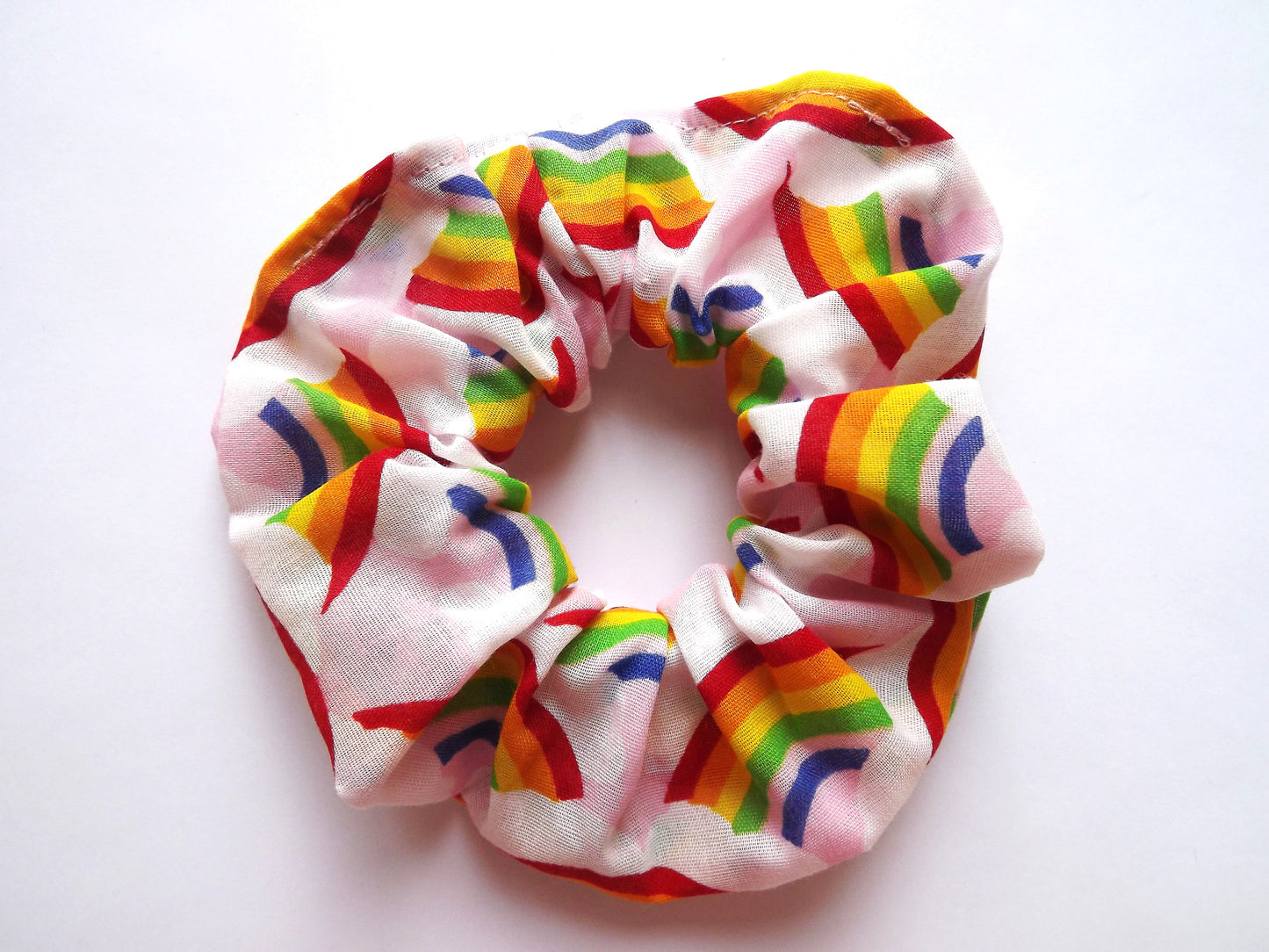 Pink Rainbow Hair Scrunchie