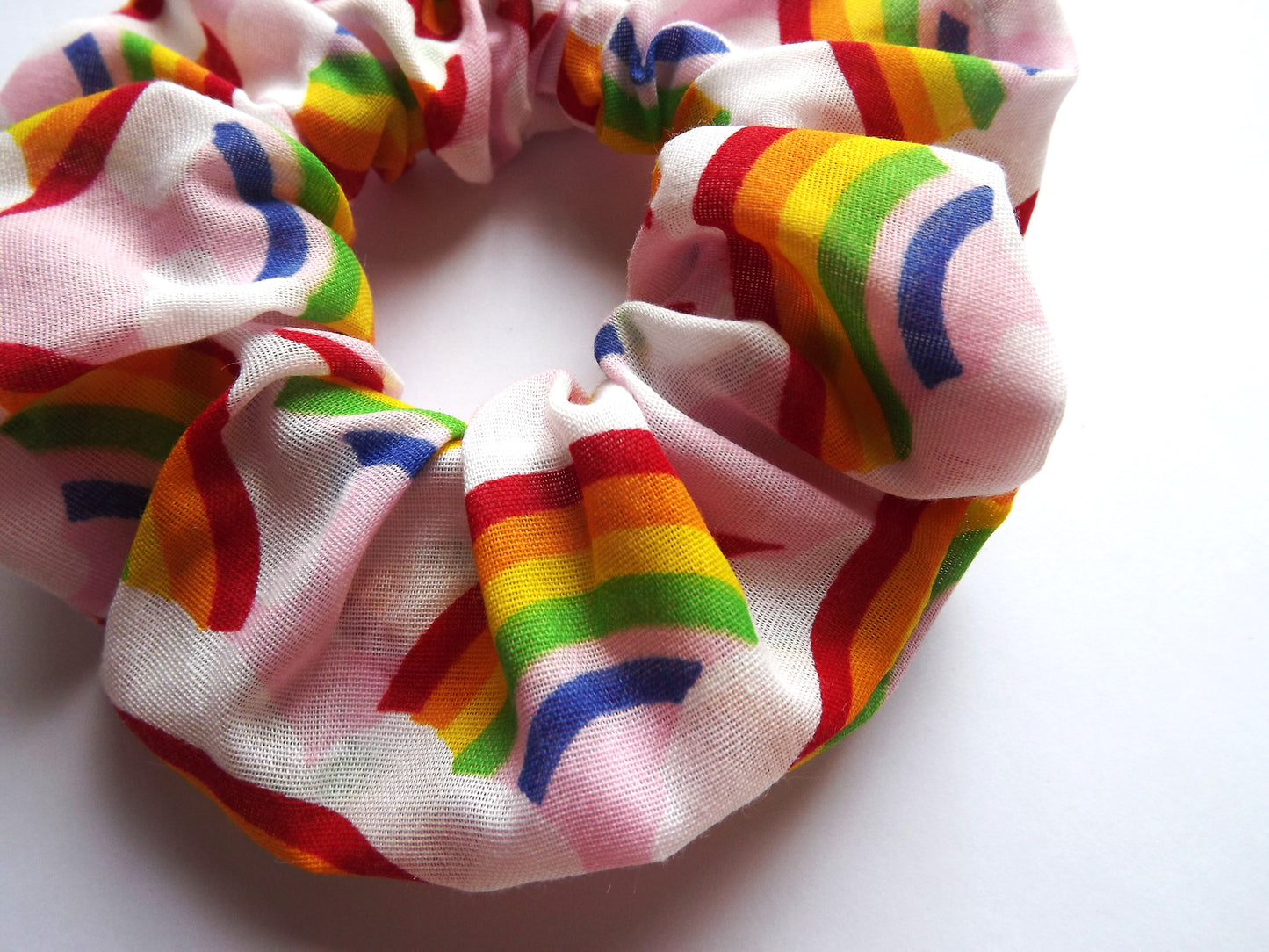 Pink Rainbow Hair Scrunchie