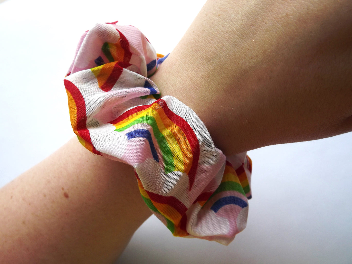 Pink Rainbow Hair Scrunchie