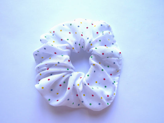 Multicoloured Polka Dot Hair Scrunchie