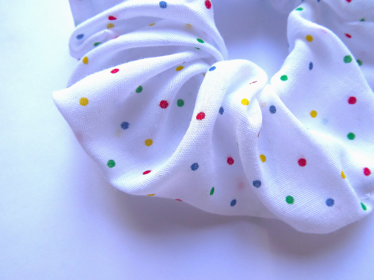 Multicoloured Polka Dot Hair Scrunchie