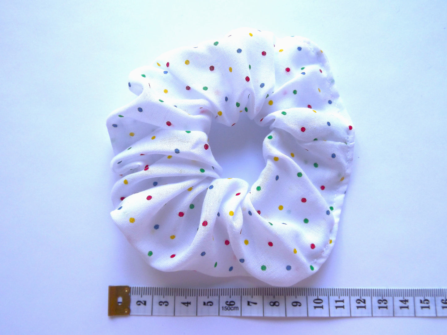 Multicoloured Polka Dot Hair Scrunchie