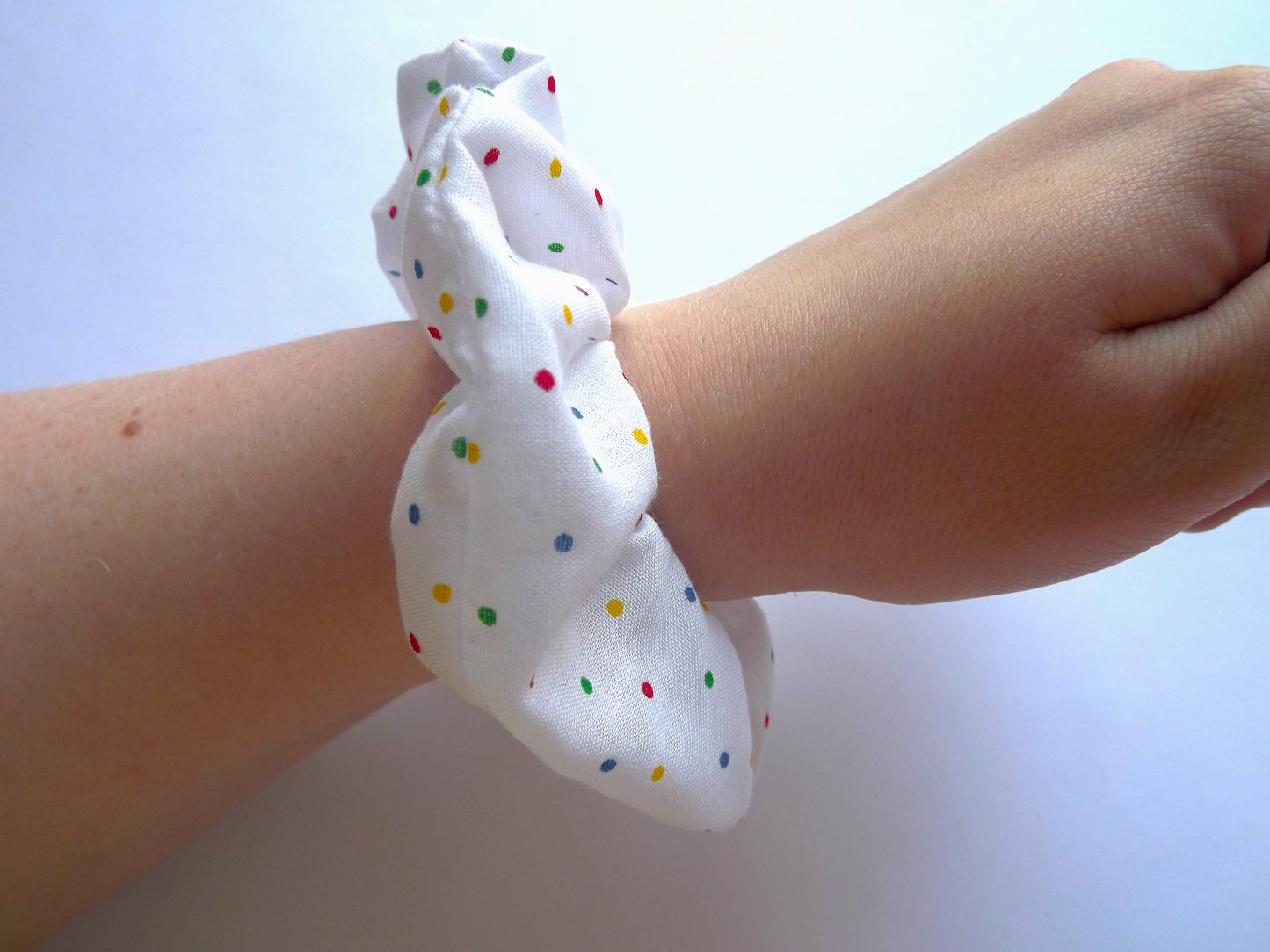 Multicoloured Polka Dot Hair Scrunchie