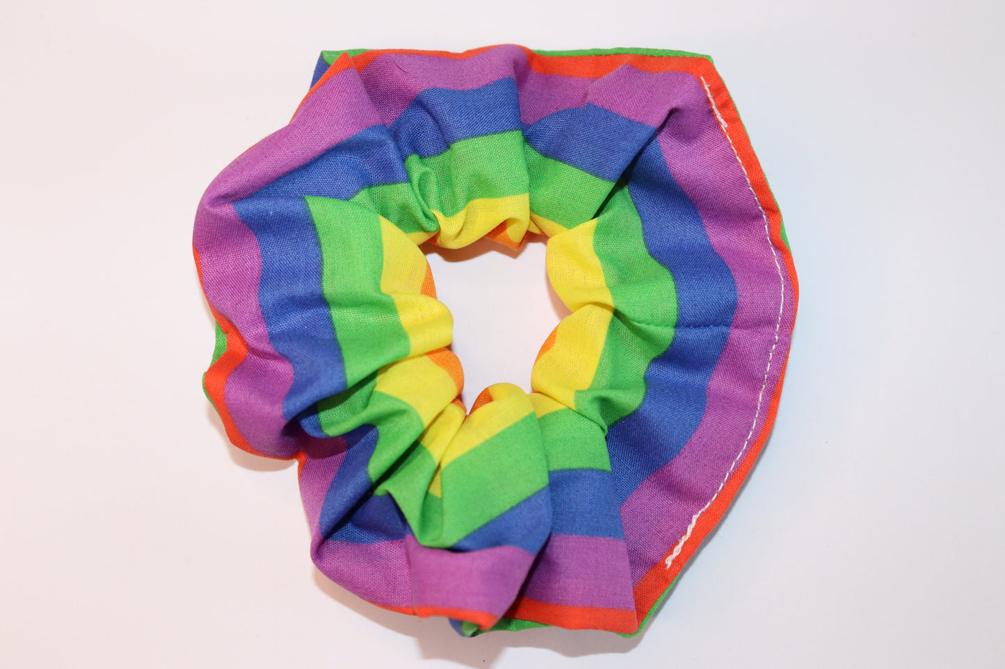 Rainbow Stripes Hair Scrunchie