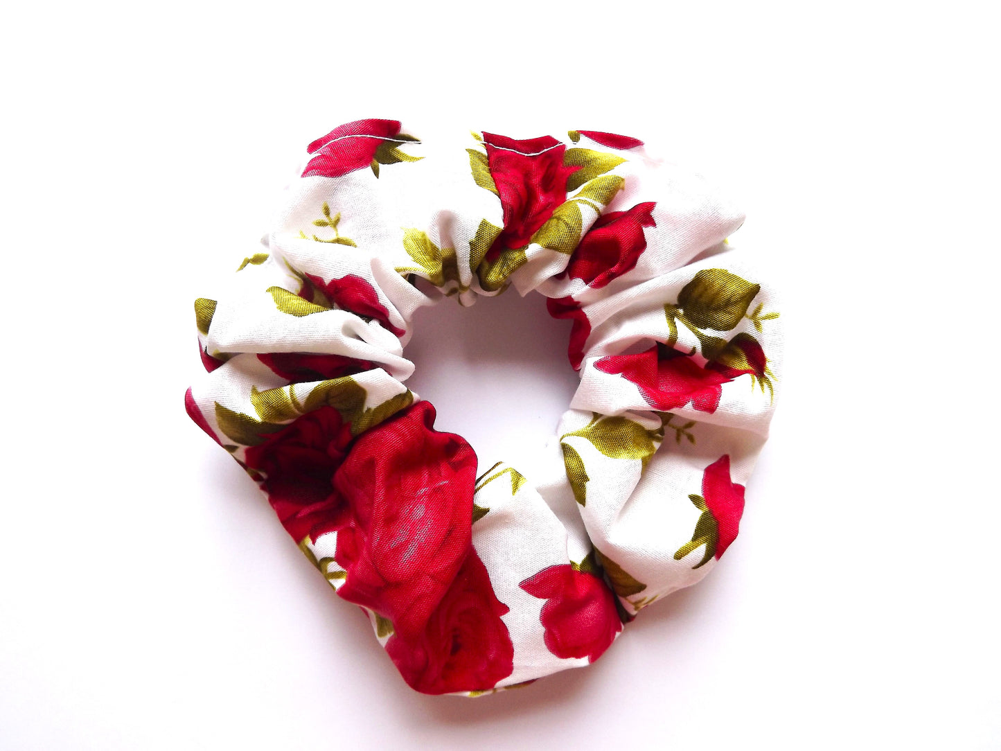 Red Rose Hair Scrunchie