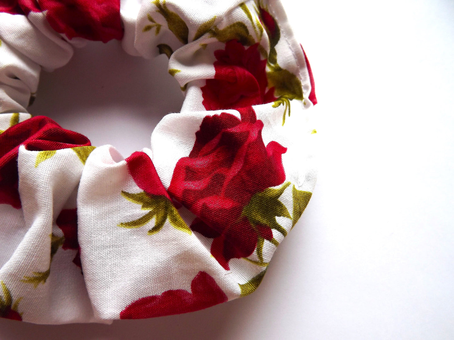 Red Rose Hair Scrunchie