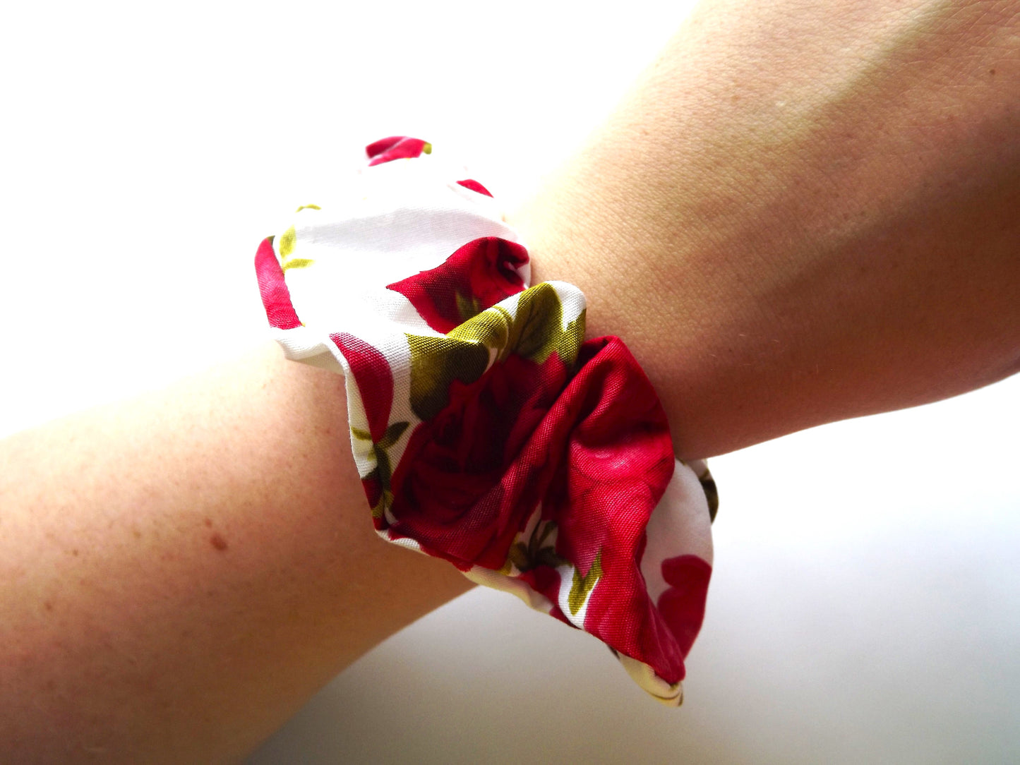 Red Rose Hair Scrunchie