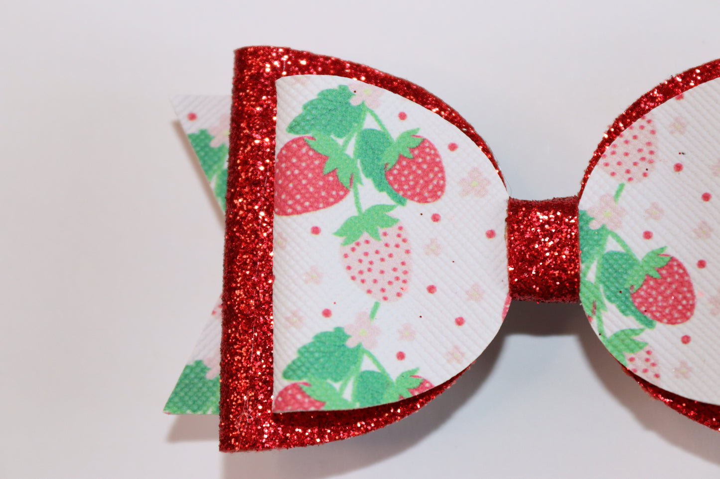 Strawberry Faux Leather Hair Bow