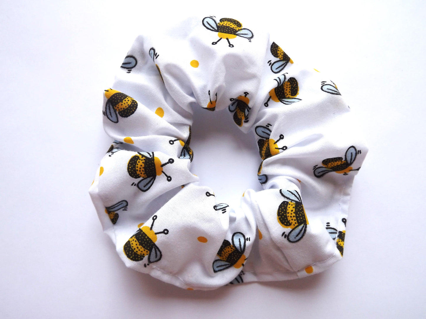 White Bee Hair Scrunchie