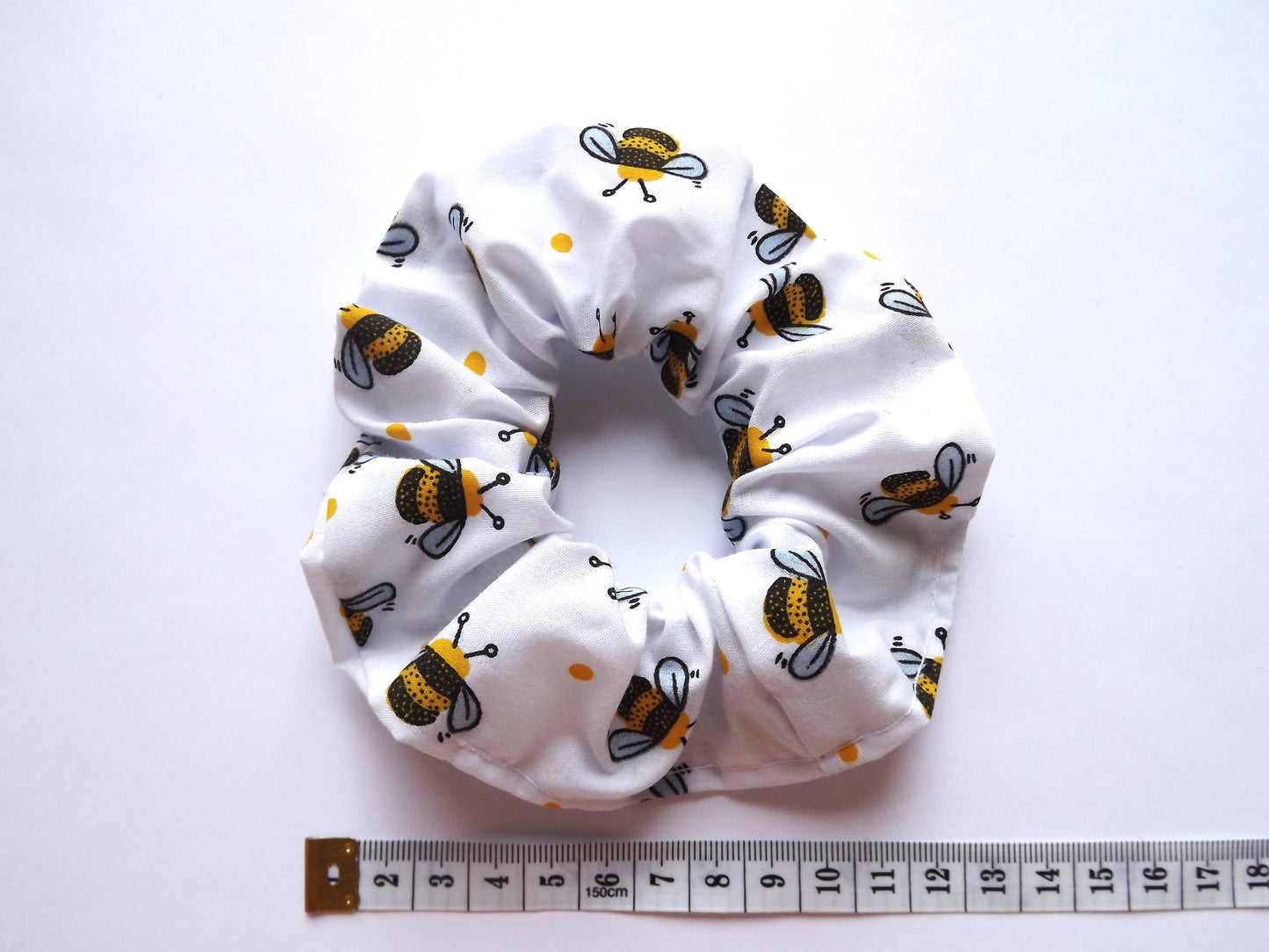 White Bee Hair Scrunchie