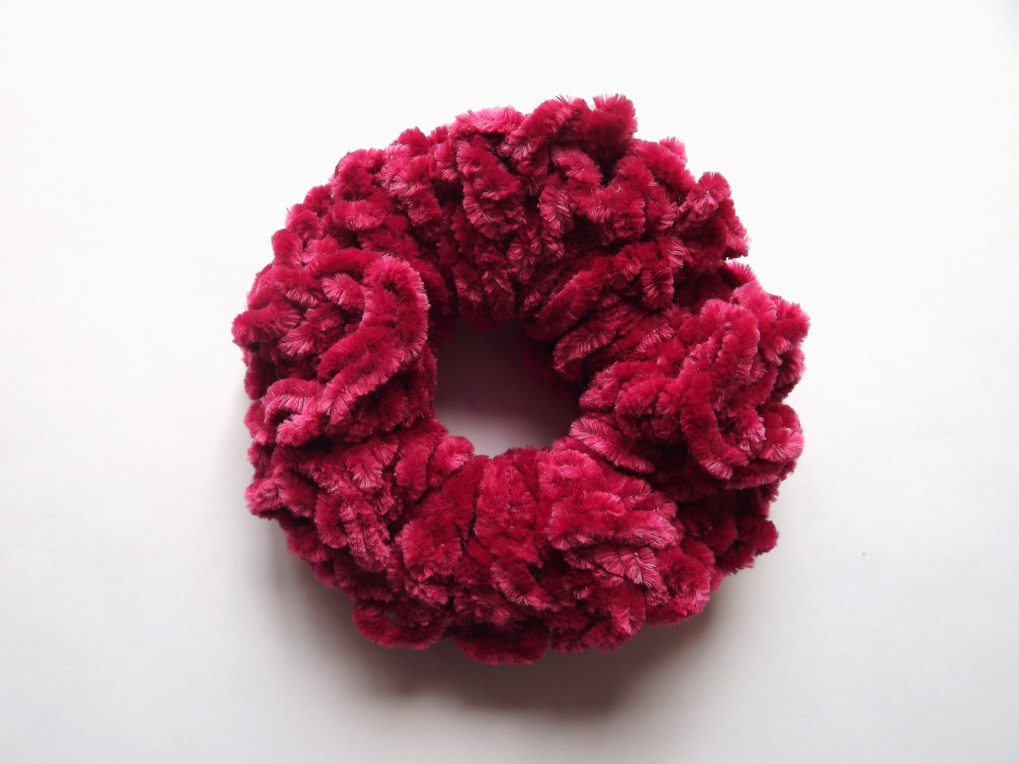 Pink, Purple And Red Crochet Hair Scrunchies