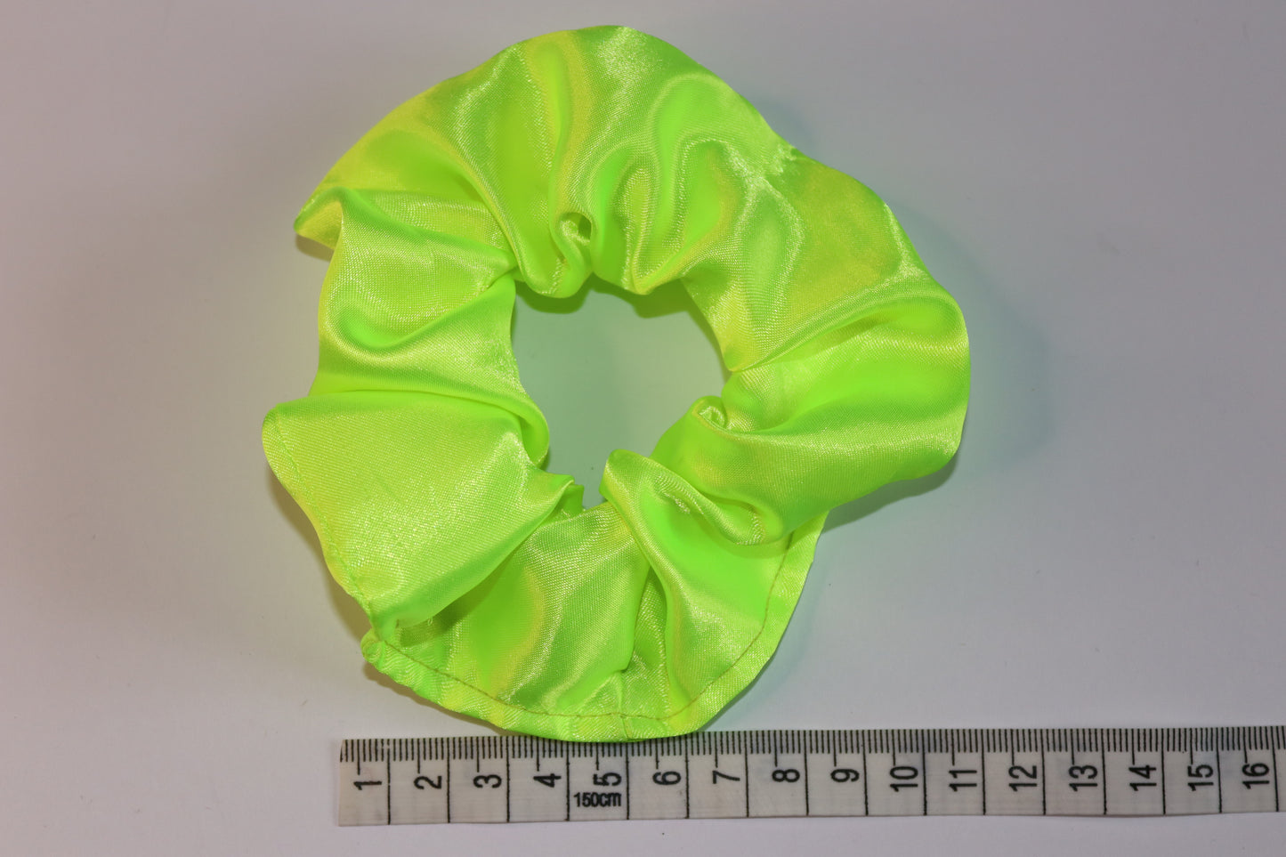 Neon Yellow Silky Satin Hair Scrunchie