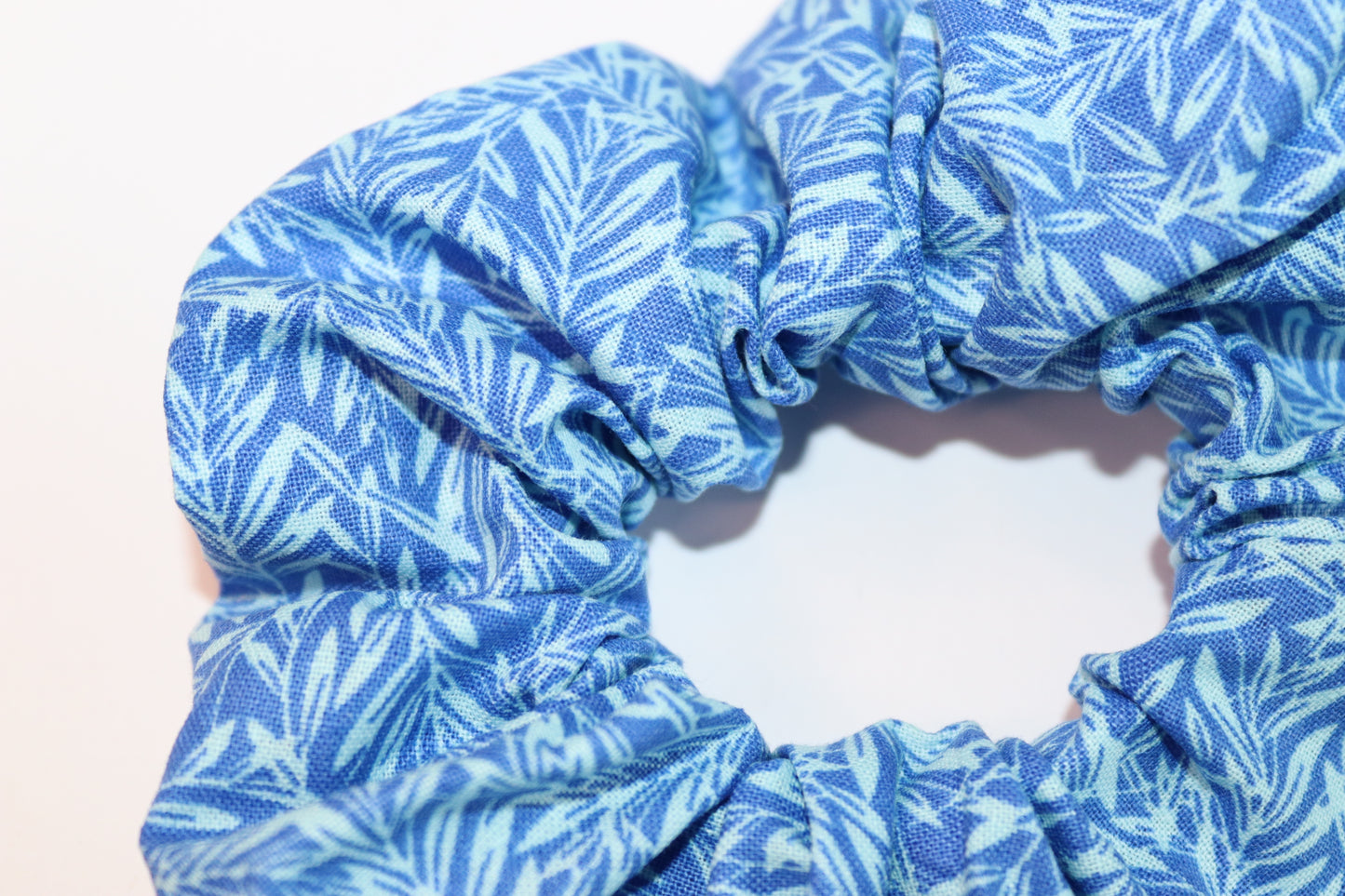 Blue Leaf Hair Scrunchie