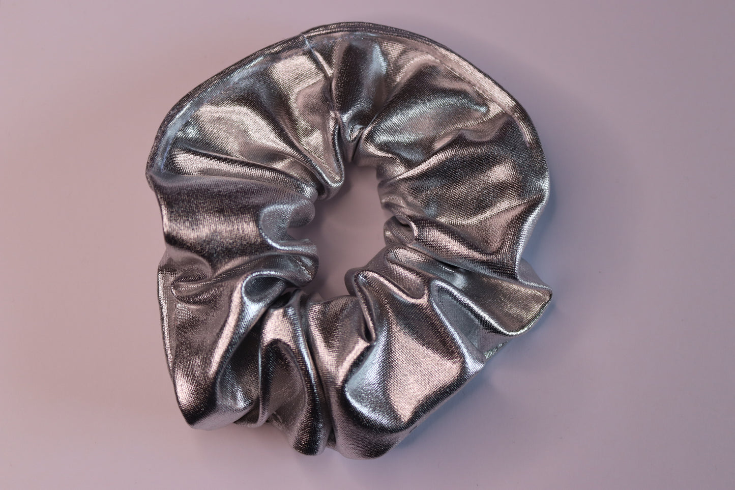 Liquid Metal Silver Hair Scrunchie