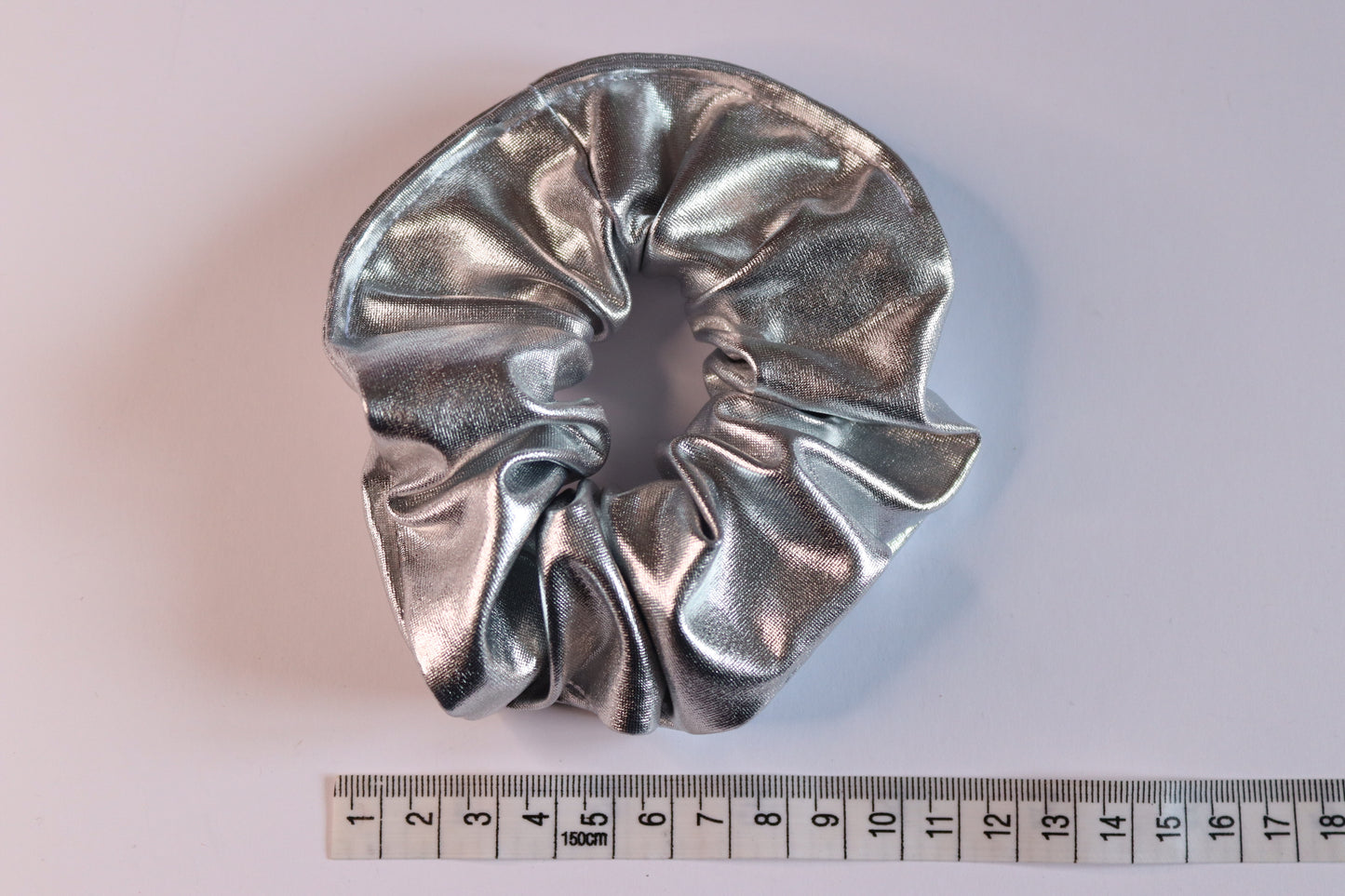 Liquid Metal Silver Hair Scrunchie