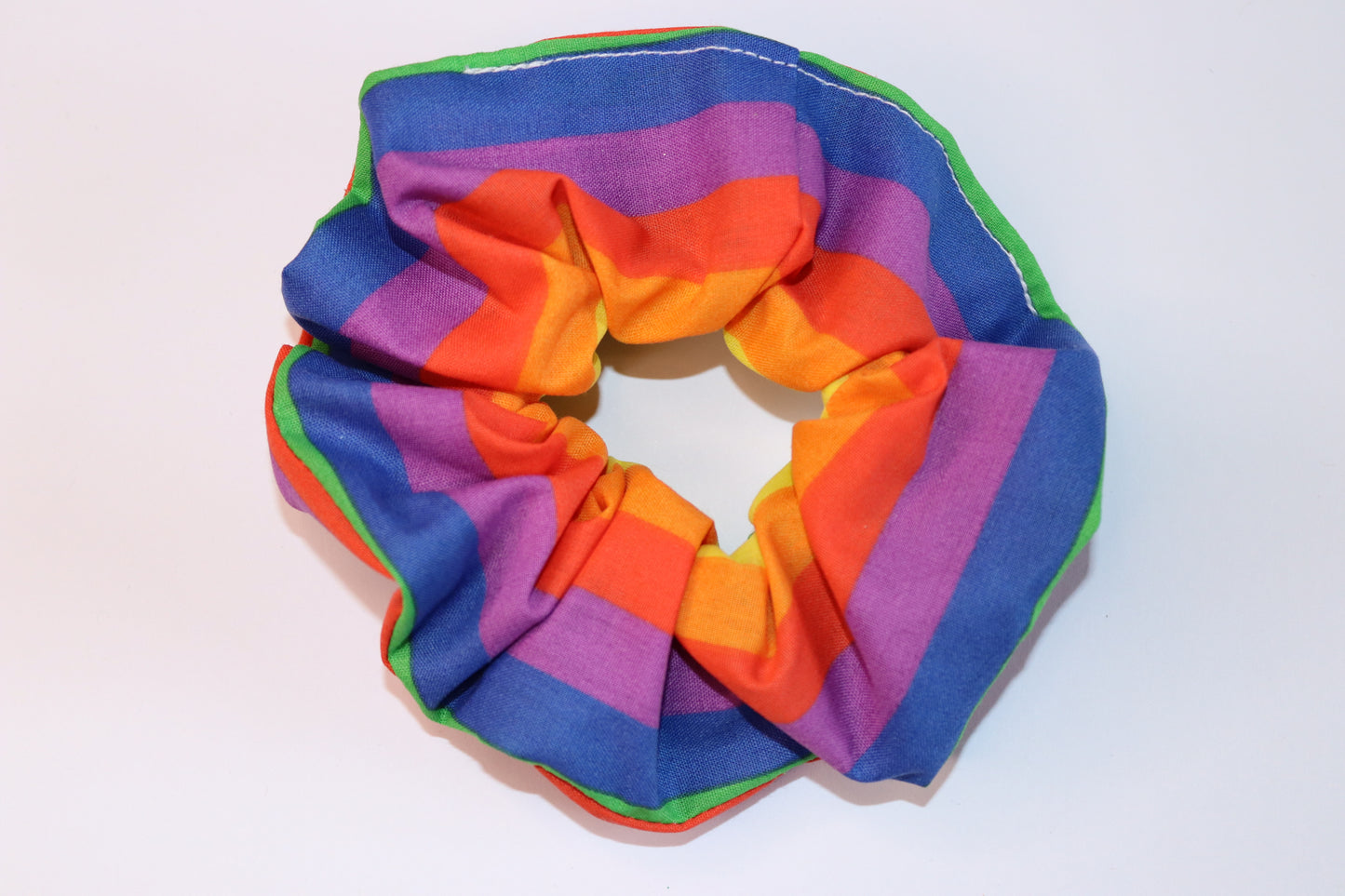 Rainbow Stripes Hair Scrunchie