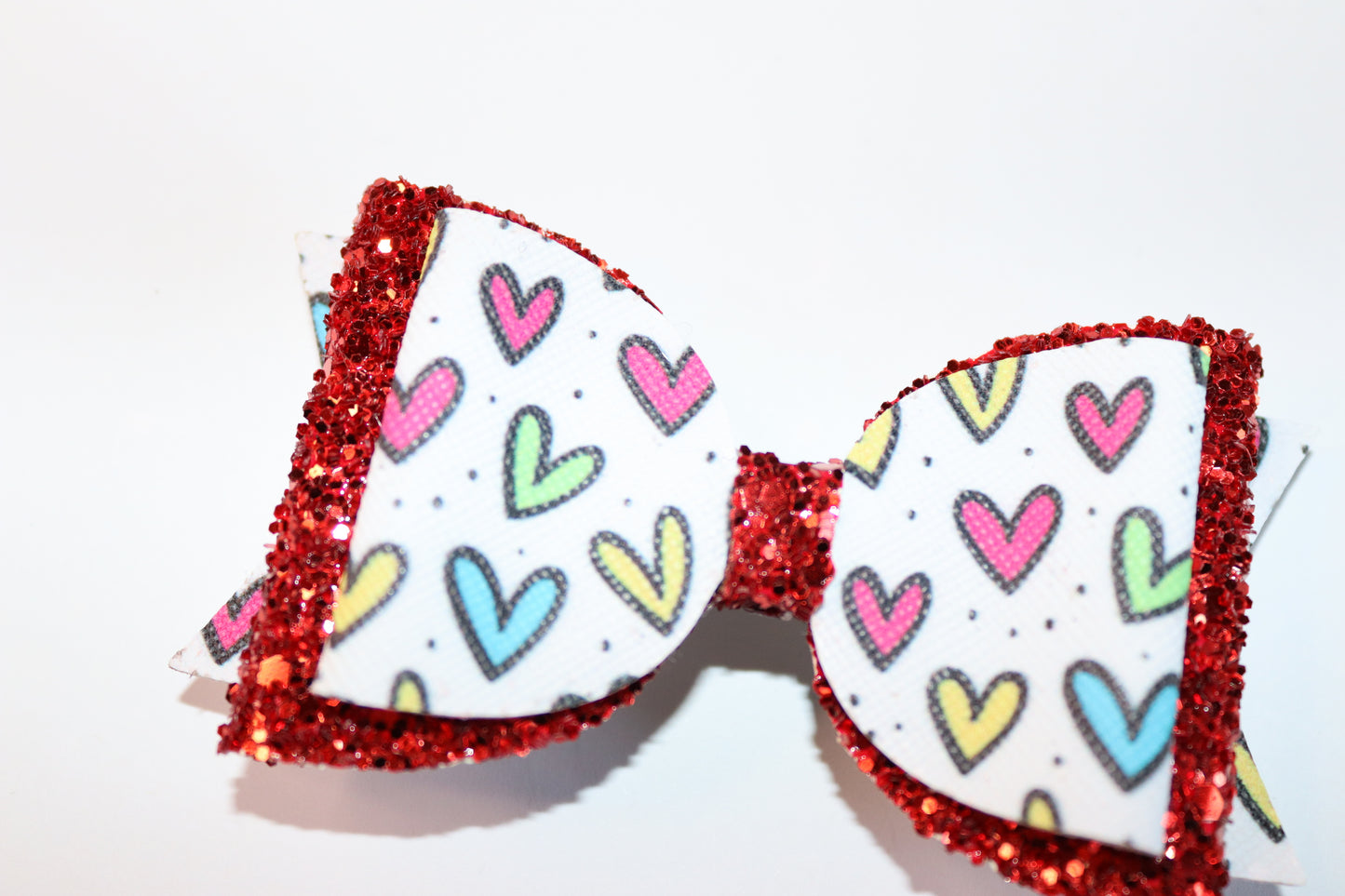 Red Heart Faux Leather Hair Bow